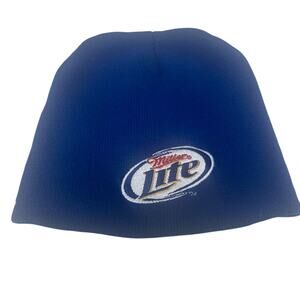 Miller Lite Beanie Hat Mens One Size Knit Winter Cap Embroidered Logo Beer Promo